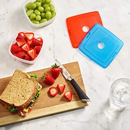 Fit & Fresh 4 Pack Ice Chest Slim Ice Packs | Quick Freeze Space Saving Reusable Ice Packs for Lunch Boxes & Coolers, Multi Colored thumbnail 7