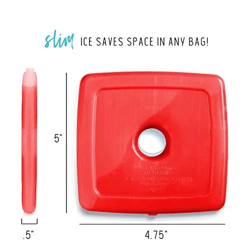 Fit & Fresh 4 Pack Ice Chest Slim Ice Packs | Quick Freeze Space Saving Reusable Ice Packs for Lunch Boxes & Coolers, Multi Colored thumbnail 3