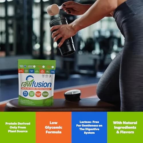 SAN Rawfusion Vegan Protein Powder, Vanilla Bean | 21g Plant-Based Protein, Low Net Carbs, Gluten-Free thumbnail 4