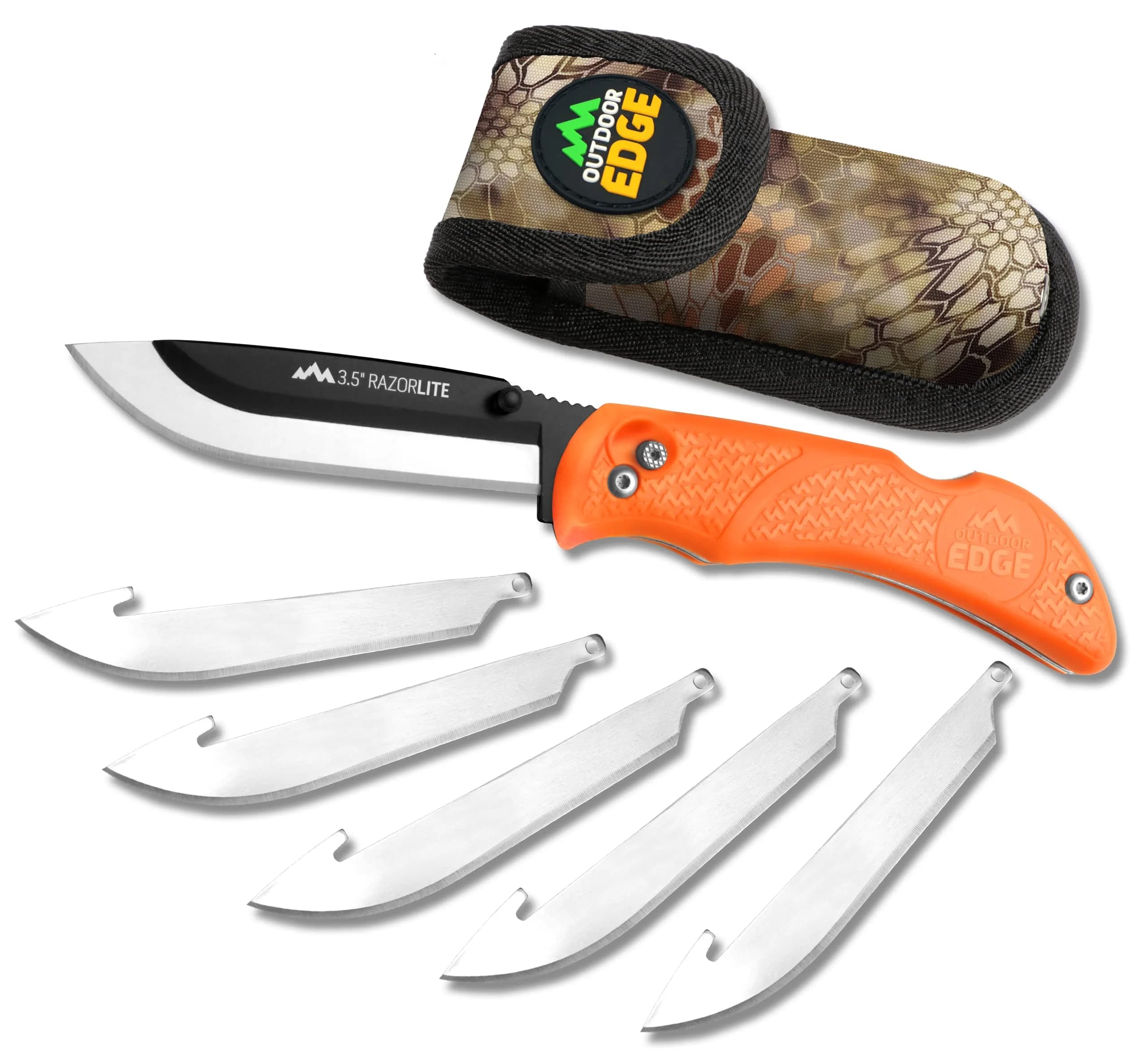 OUTDOOR EDGE Razor-Lite Folding Hunting Knife – 3.5" Replaceable Blades | Non-Slip Rubber Handle
