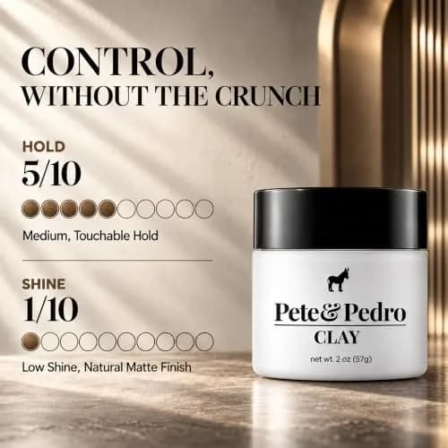 Pete & Pedro Hair Styling Clay 2 oz | Medium Hold, Low Shine, Matte Finish for Men thumbnail 4