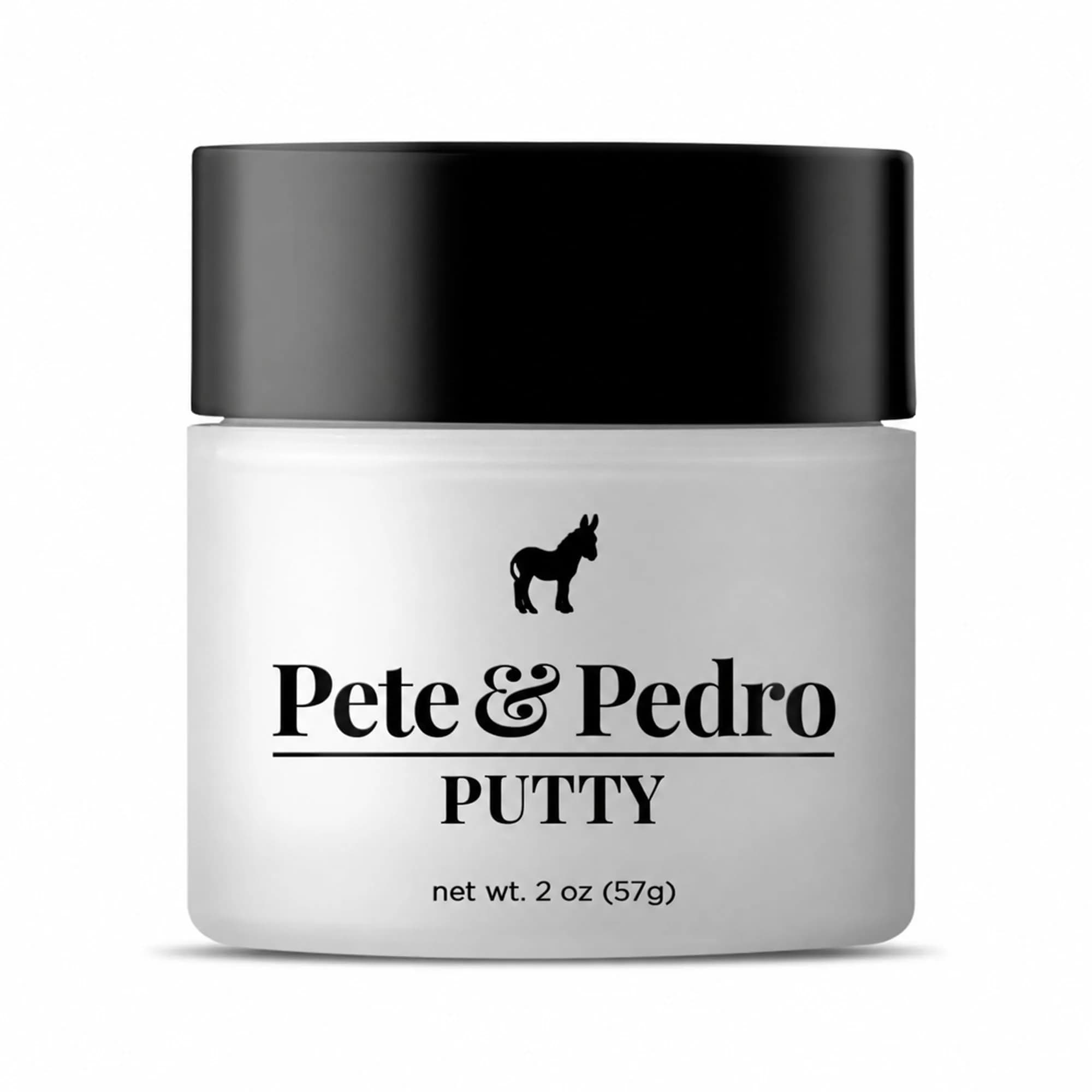 Pete & Pedro Hair Putty Strong Hold, Low Shine, Matte Finish Hair Clay 2 oz | Water-Based, Paraben-Free Styling Aid