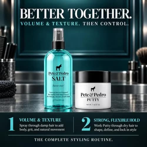 Pete & Pedro Hair Putty Strong Hold, Low Shine, Matte Finish Hair Clay 2 oz | Water-Based, Paraben-Free Styling Aid thumbnail 9