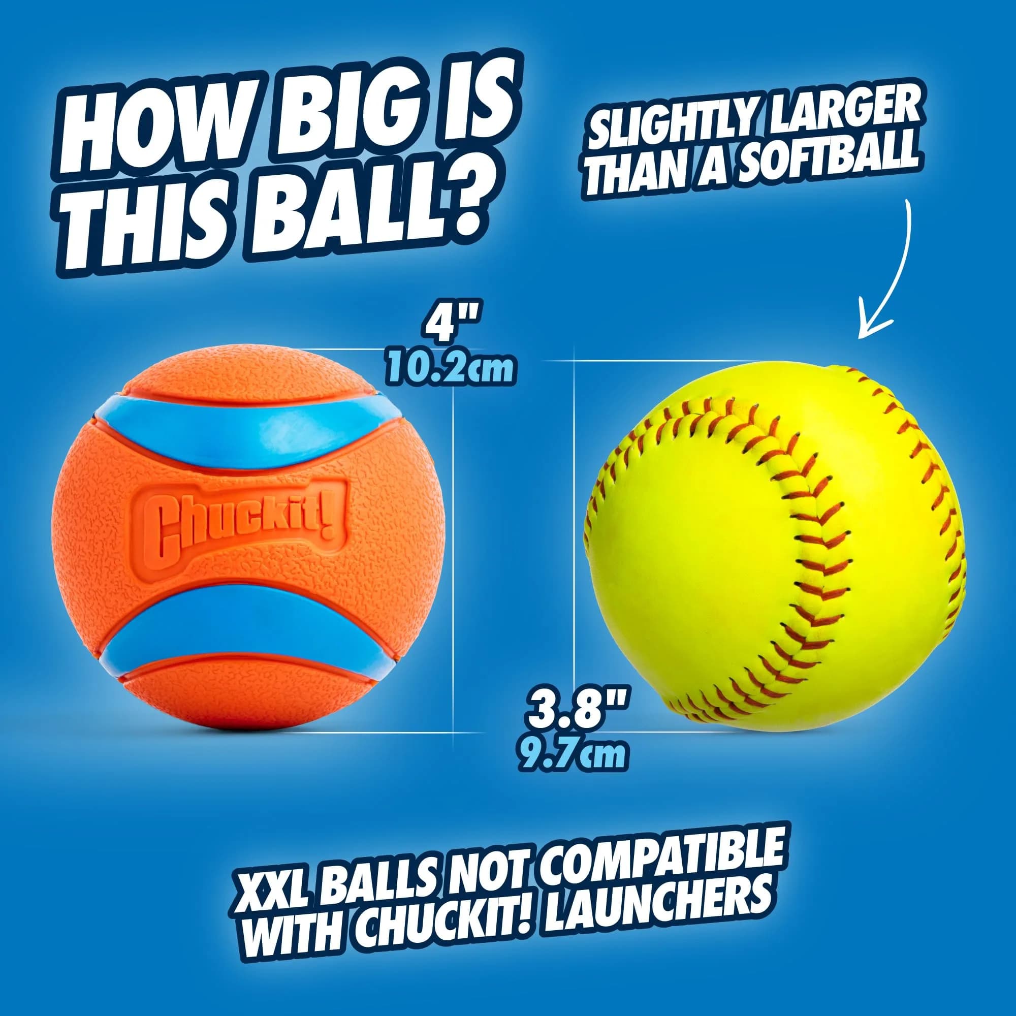 Chuckit! Ultra Ball Dog Toy XXL (10.2cm / 4in) | High Bounce, Floats, Durable Rubber for Large Dogs - view 2
