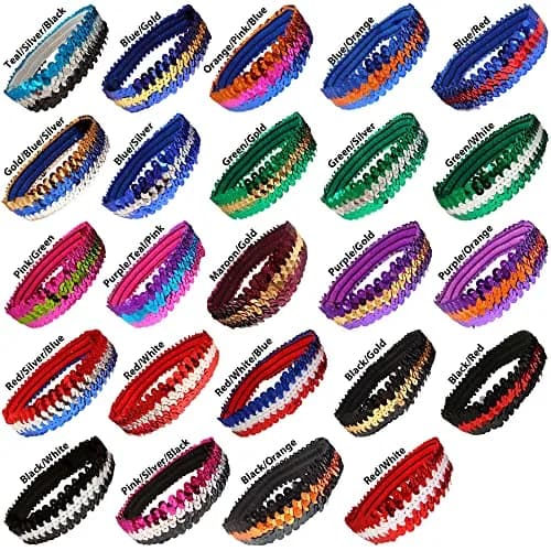 Kenz Laurenz 12 Sequin Headbands Elastic Stretch Sparkly Headband for Teens Girls Women Fits Most thumbnail 8