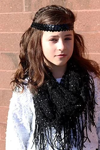 Kenz Laurenz 12 Sequin Headbands Elastic Stretch Sparkly Headband for Teens Girls Women Fits Most thumbnail 2