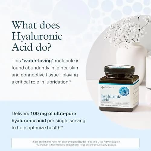 Youtheory Hyaluronic Acid Advanced Formula 120 Vegetarian Capsules | Supports Joint Health & Skin Vitality thumbnail 5