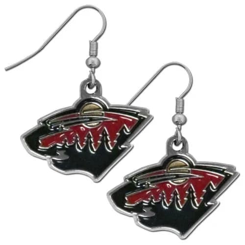 Siskiyou Sports NHL Minnesota Wild Dangle Earrings Women's, One Size, Team Colors | Hypoallergenic Chrome Finish thumbnail 1