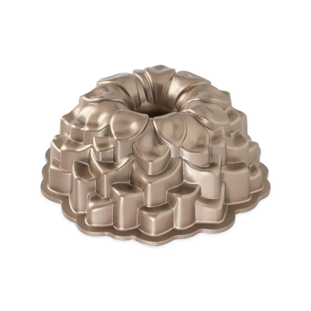 Nordic Ware Blossom Bundt Pan ,Toffee | Intricate Cast Aluminum Cake Pan for Elegant Baking