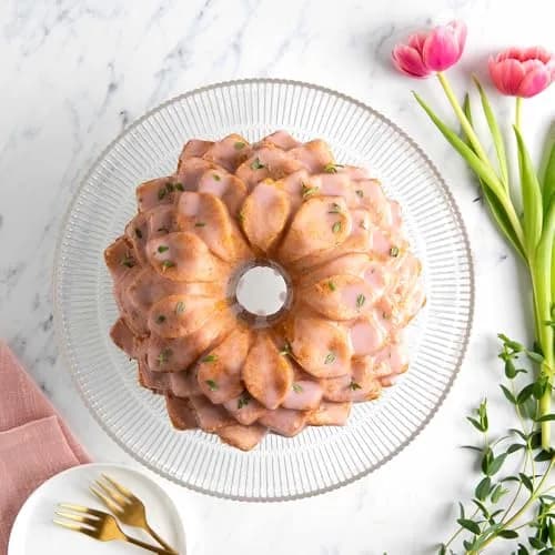 Nordic Ware Blossom Bundt Pan ,Toffee | Intricate Cast Aluminum Cake Pan for Elegant Baking thumbnail 3