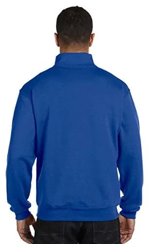 Jerzees NuBlend 1/4-Zip Cadet Collar Sweatshirt 8.0 oz Small Forest Green | Virtually Pill-Free Warmth thumbnail 3