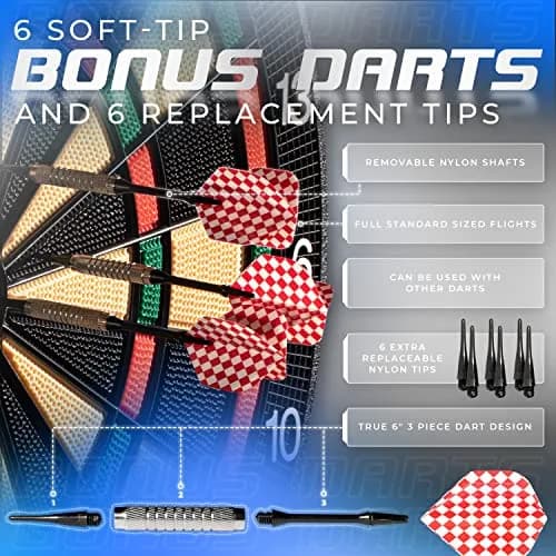 Franklin Sports FS6000 Electronic Dartboard 15" | 28 Games, Soft Tip for Kids & Adults thumbnail 6