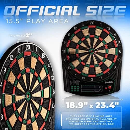 Franklin Sports FS6000 Electronic Dartboard 15" | 28 Games, Soft Tip for Kids & Adults thumbnail 2