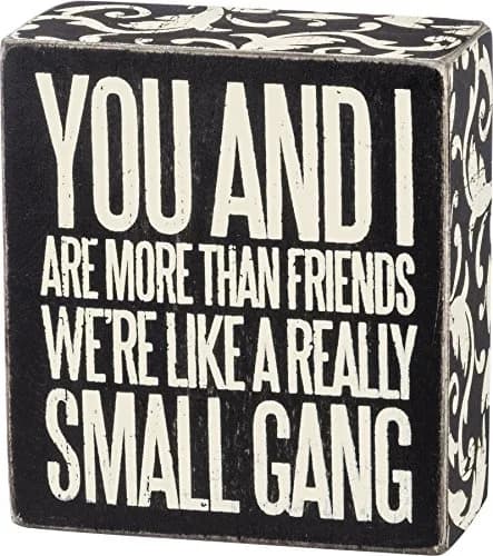 Primitives by Kathy You and I Box Sign 10cm x 11.4cm | Friends Sentiment with Distressed Finish thumbnail 1