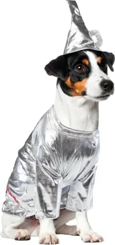 Rubies Wizard of Oz Tin Man Pet Costume for Dogs & Cats | Silver Shirt & Funnel Hat (Small 6-10 lbs) thumbnail 1