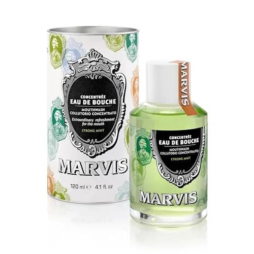 Marvis Strong Mint Mouthwash Concentrate 121 ml (4.1 Fl Oz) | Kills Germs & Neutralizes Odor thumbnail 1