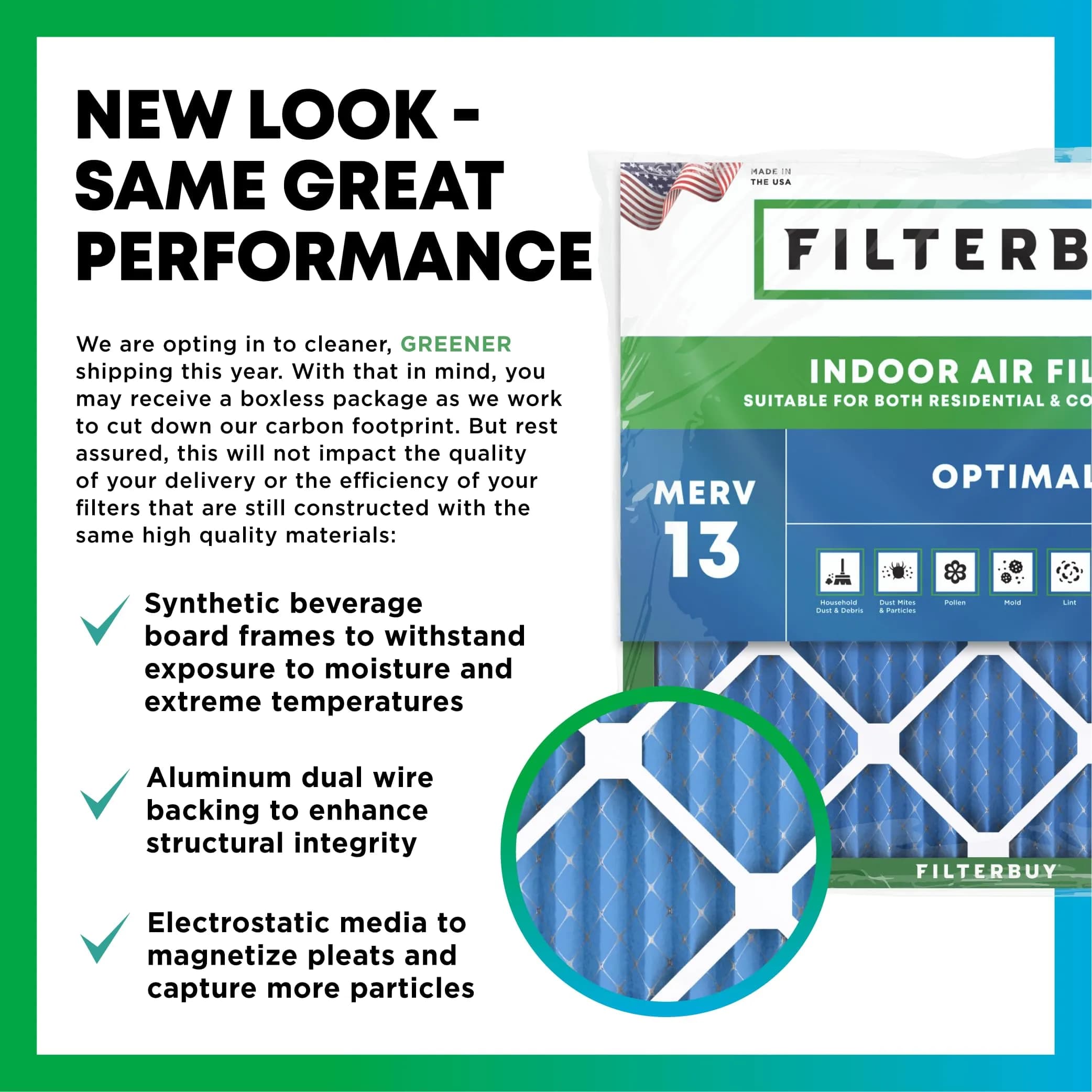 Filterbuy 20x24x2 MERV 13 Air Filter 4-Pack | Captures 98% Dust, Smoke & Allergens thumbnail 3