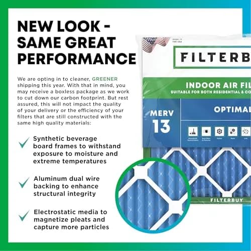 Filterbuy 16x20x1 MERV 13 Air Filter 4-Pack | Captures 98% Dust & Smoke thumbnail 3