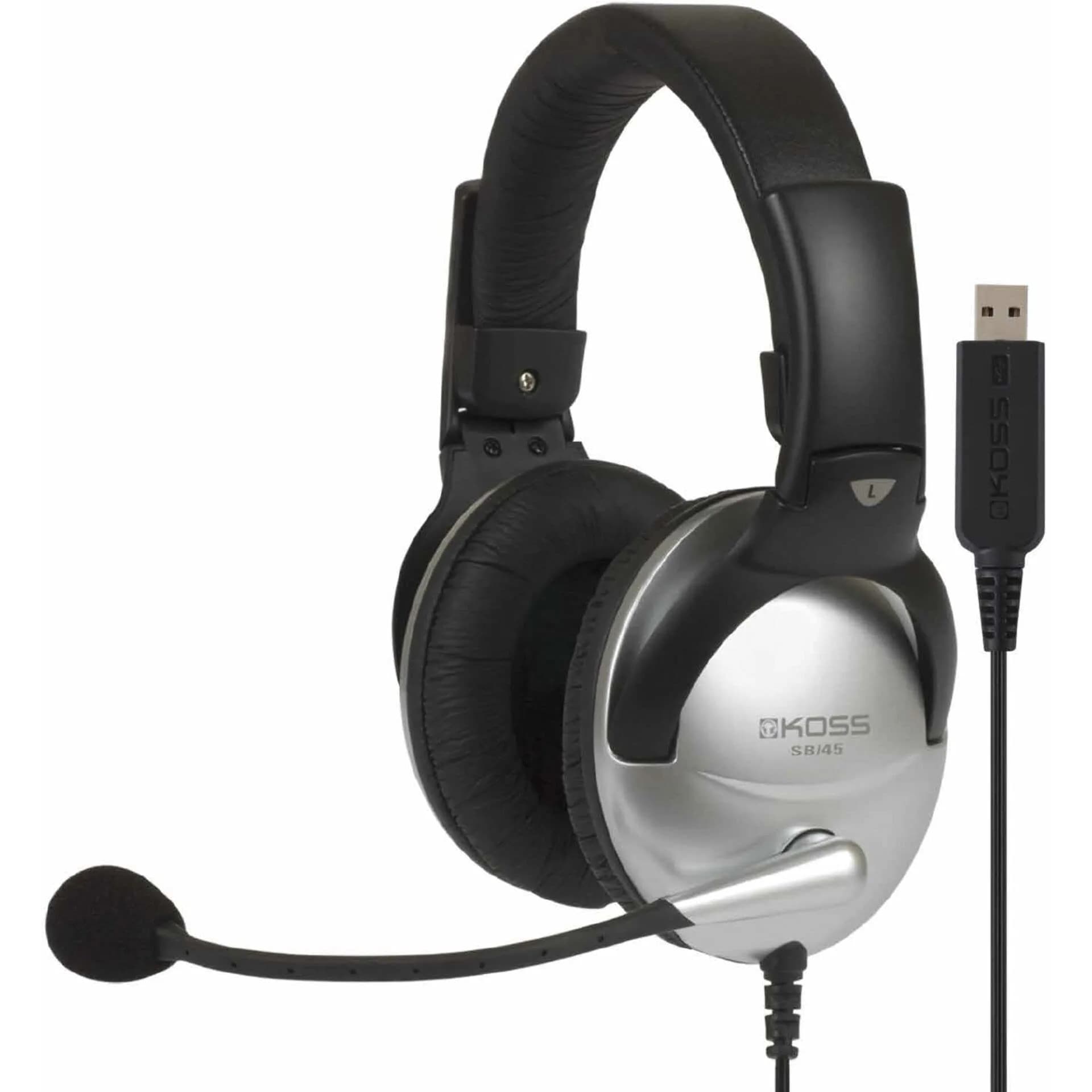 Koss SB45-USB Stereo Headphone with USB Plug (Red) | Over-Ear Communication Headset - main product image