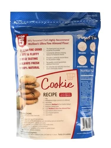 Wellbee's Almond Flour, Extra Fine, Gluten Free, Blanched, Low Carb, All Purpose, 5 lbs | Certified Kosher & Gluten Free thumbnail 2