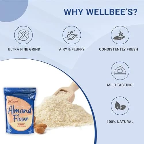 Wellbee's Almond Flour, Extra Fine, Gluten Free, Blanched, Low Carb, All Purpose, 5 lbs | Certified Kosher & Gluten Free thumbnail 3