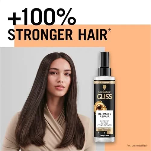 Gliss Kur Ultimate Repair Express Regenerating Conditioner Spray 200ml (6.76 Fl Oz) | Repairs Damaged Hair thumbnail 2