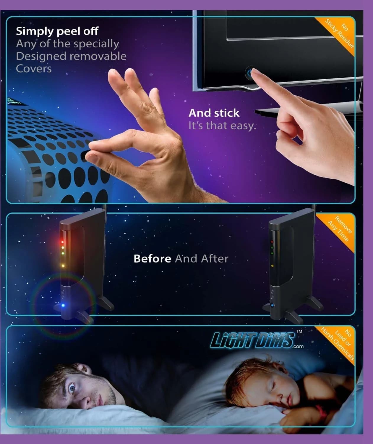 LIGHT DIMS Original Strength LED Light Dimming Shapes 50-80% Black (1 Sheet) - view 4