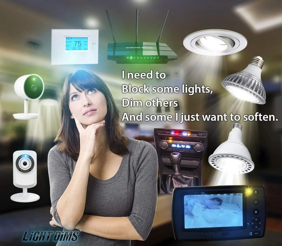 LIGHT DIMS Original Strength LED Light Dimming Shapes 50-80% Black (1 Sheet) - view 8