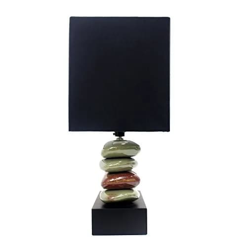 Elegant Designs LT1036-BLK Rectangular Dual Stacked Stone Ceramic Table Lamp, Black | Modern Bedroom & Office Decor thumbnail 8