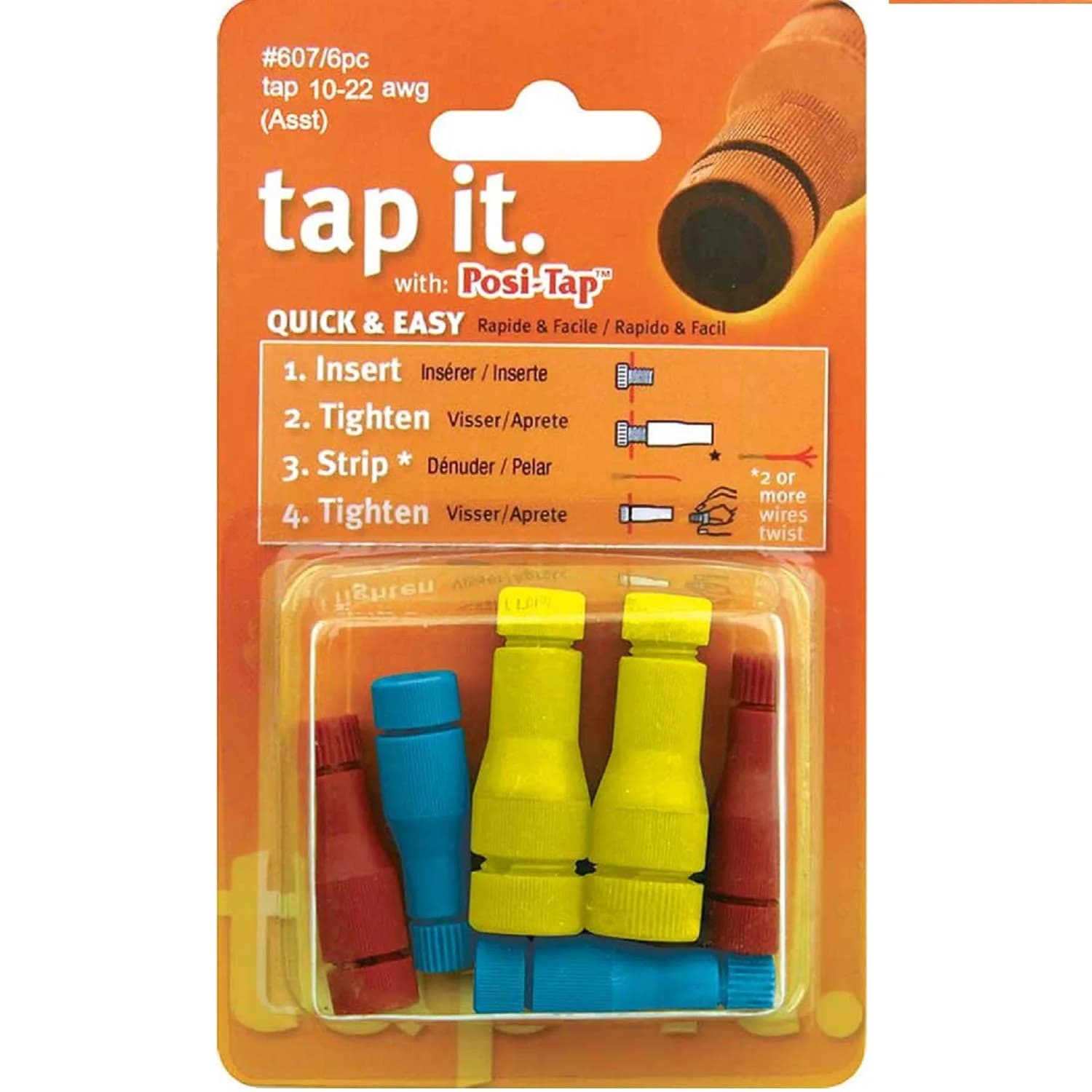 Posi-Products Lockitt POSI-TAP Assortment pack wire connectors 10-22 awg | Reusable stranded wire connectors