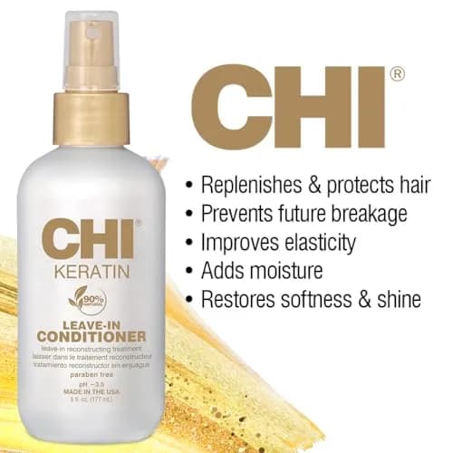 CHI Keratin Leave-in Conditioner 6 Oz | Hydrating Daily Hair Care for Damaged Hair thumbnail 4