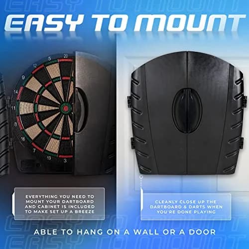 Franklin Sports Electronic Dart Board Set + Cabinet - FS3000 | 15.5" Soft Tip Darts for Family & Game Room thumbnail 7