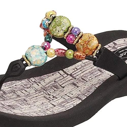 Grandco Women's 24770G Marble Cork Beaded Waterproof Flip-Flops Size 11 | Trendy & Comfortable thumbnail 2
