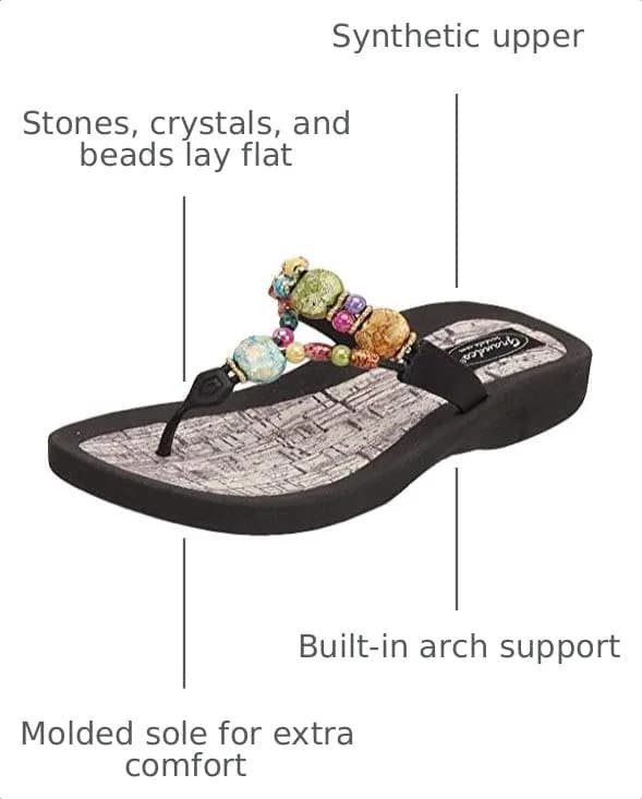Grandco Women's 24770G Marble Cork Beaded Waterproof Flip-Flops Size 11 | Trendy & Comfortable thumbnail 4