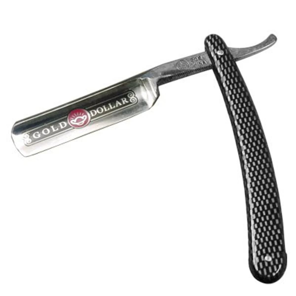 Gold Dollar Straight Razor 5/8 Blade with Faux Carbon Acrylic Handle | Classic Wet Shaving Tool — Silver
