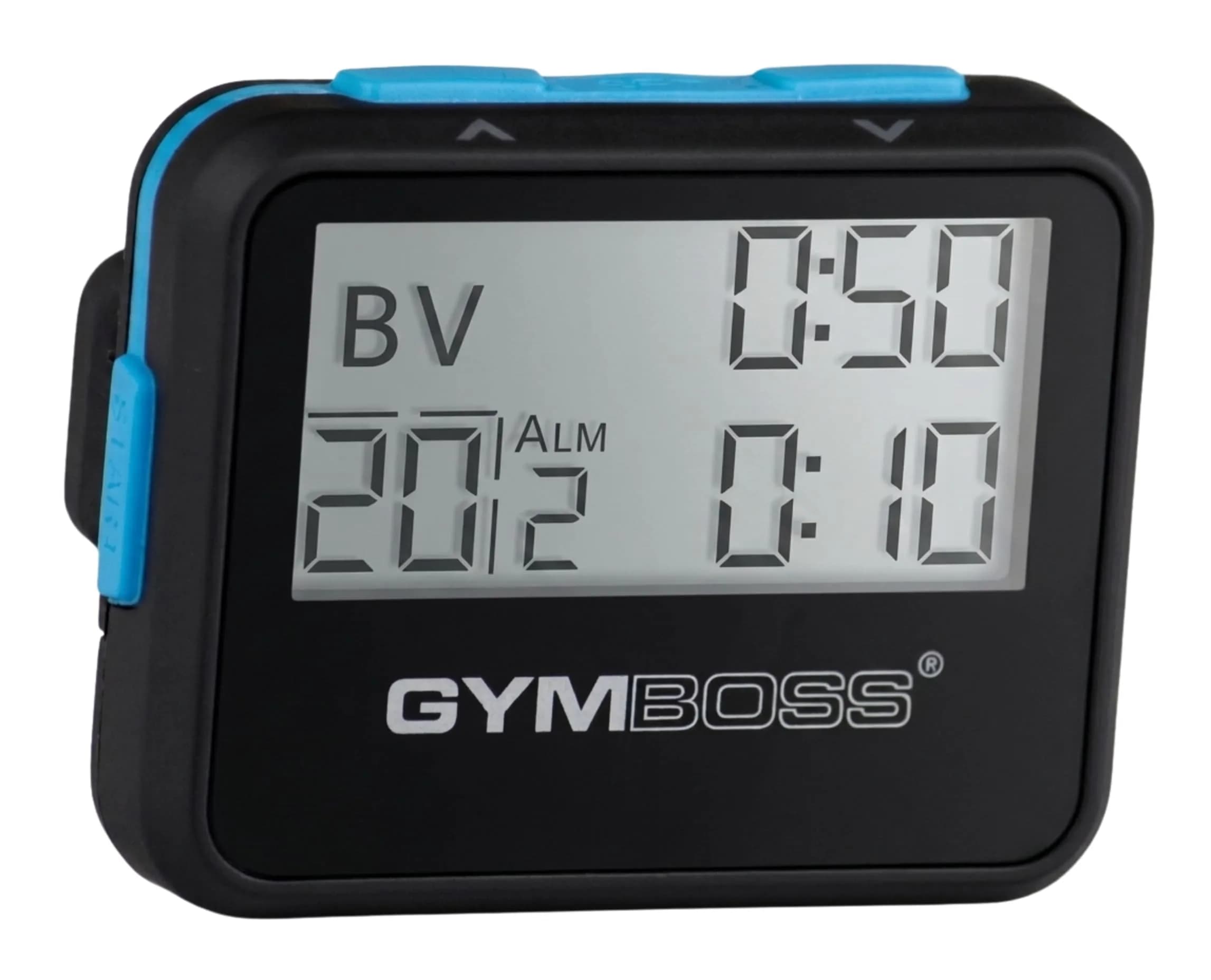 Gymboss Interval Timer and Stopwatch - Black/Blue SOFTCOAT 5.5cm x 4.4cm x 1.4cm | Dual Interval Timer for HIIT & Strength Training — Black / Blue
