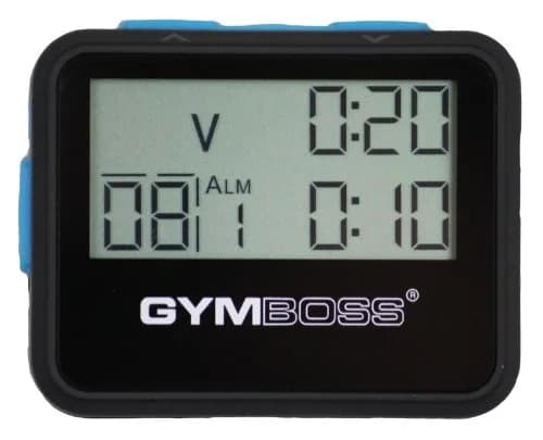 Gymboss Interval Timer and Stopwatch - Black/Blue SOFTCOAT 5.5cm x 4.4cm x 1.4cm | Dual Interval Timer for HIIT & Strength Training thumbnail 3