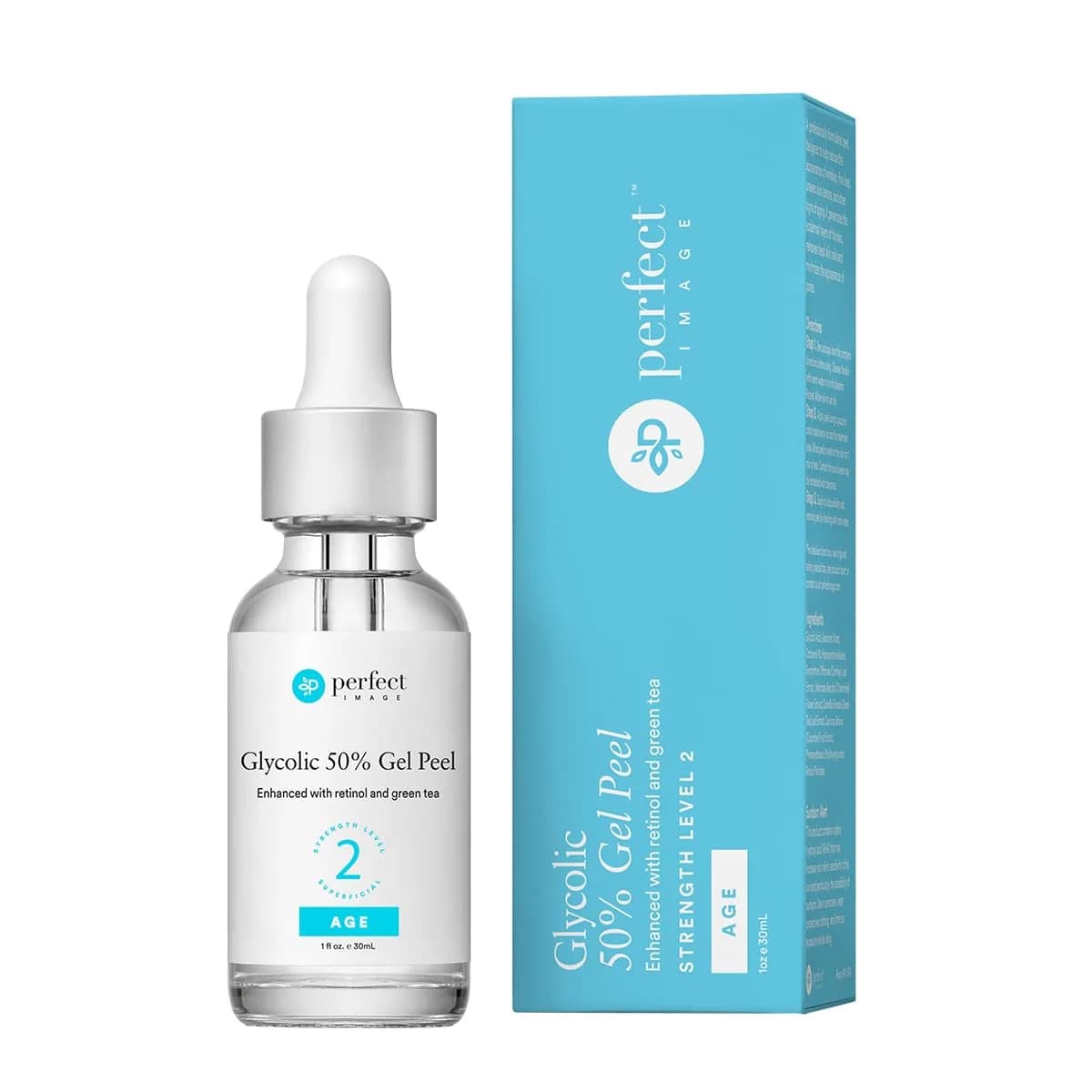 Perfect Image Glycolic Acid 50% Gel Peel with Retinol & Green Tea, 30ml | Professional Skin Exfoliant for Dry Skin — 50% Strength