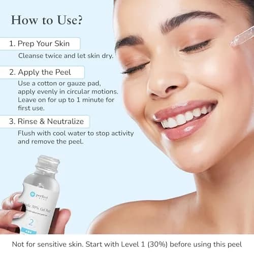 Perfect Image Glycolic Acid 50% Gel Peel with Retinol & Green Tea, 30ml | Professional Skin Exfoliant for Dry Skin thumbnail 3