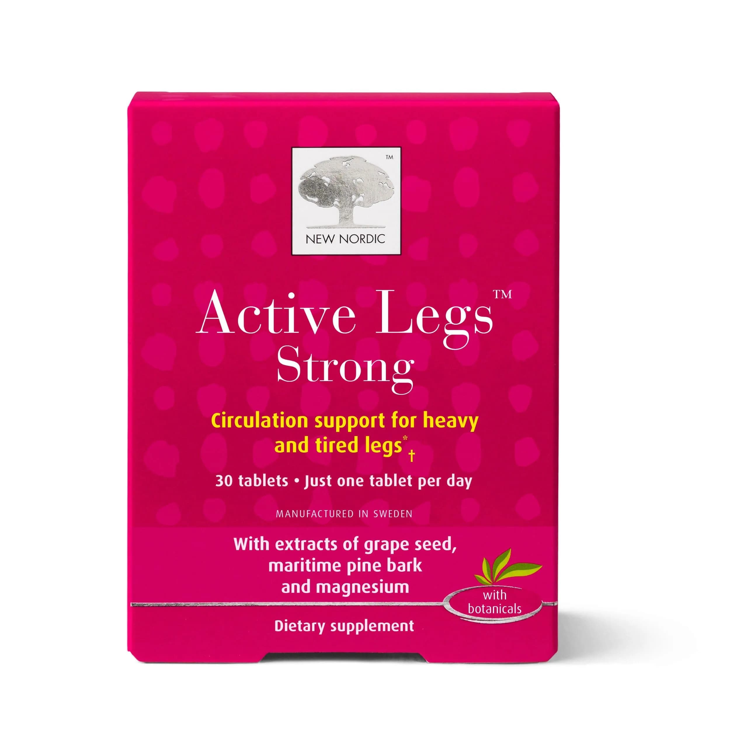 NEW NORDIC Active Legs Strong 30 Count | Leg Circulatory Support & Natural Extracts — White