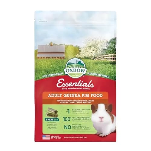 Oxbow Essentials Adult Guinea Pig Food, Timothy Hay Pellets, USA, 5 lb | Complete, High-Fiber Nutrition for Guinea Pigs thumbnail 1