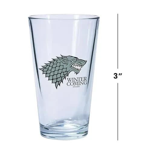 Dark Horse Game of Thrones Pint Glass Set: Stark & Baratheon 16oz | Officially Licensed Fantasy Drinkware thumbnail 5