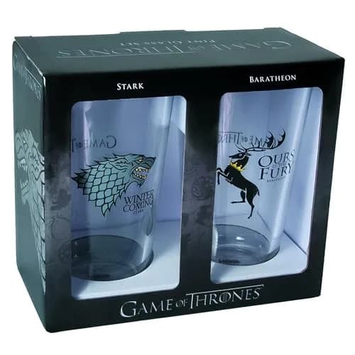 Dark Horse Game of Thrones Pint Glass Set: Stark & Baratheon 16oz | Officially Licensed Fantasy Drinkware thumbnail 2