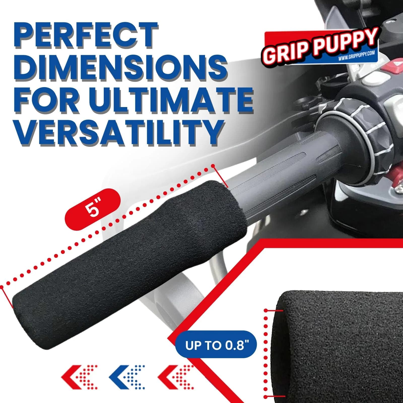 Grip Puppy Comfort Grips - Original Black 2-Pack | Motorcycle, Bike & Scooter Handlebar Grips - view 6