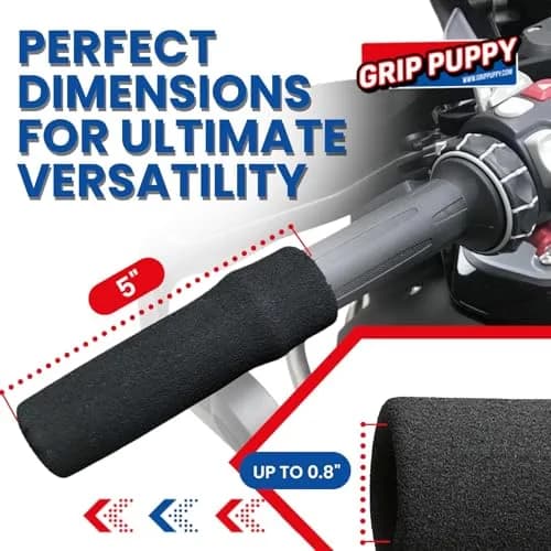 Grip Puppy Comfort Grips - Original Black 2-Pack | Motorcycle, Bike & Scooter Handlebar Grips thumbnail 6