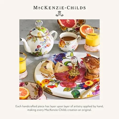 MACKENZIE-CHILDS Enamel Mug 16 Ounces | Floral White Flower Market, Hand-Glazed Steel thumbnail 6