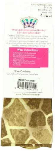Celeste Stein Therapeutic Compression Socks New Giraffe 8-15 mmhg | Fashionable, Supportive & Made in USA thumbnail 2