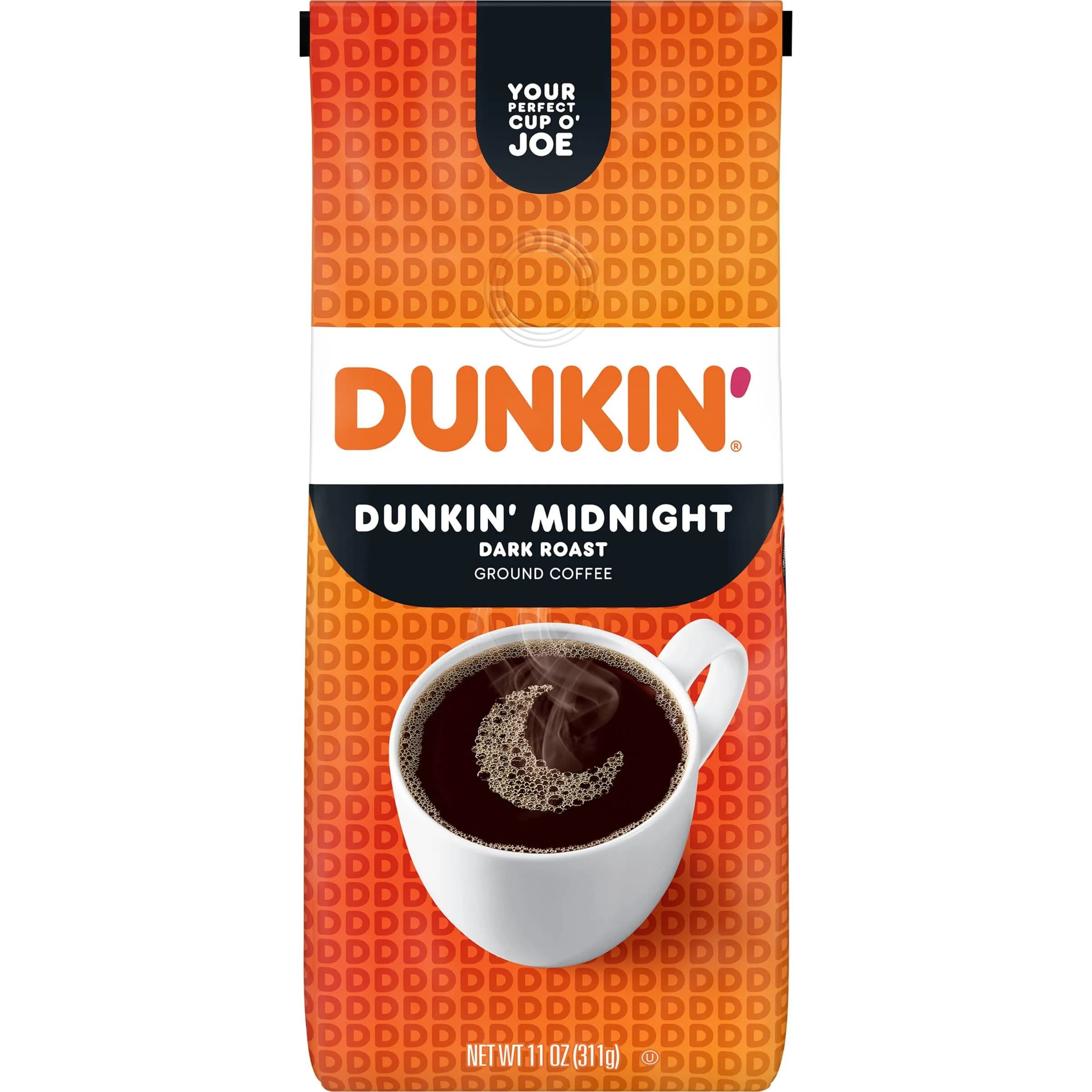 Dunkin' Caramel Flavored Medium Roast Ground Coffee 312 g (11 oz) | Bakery-Inspired Caramel Notes — Midnight / 11 Ounce