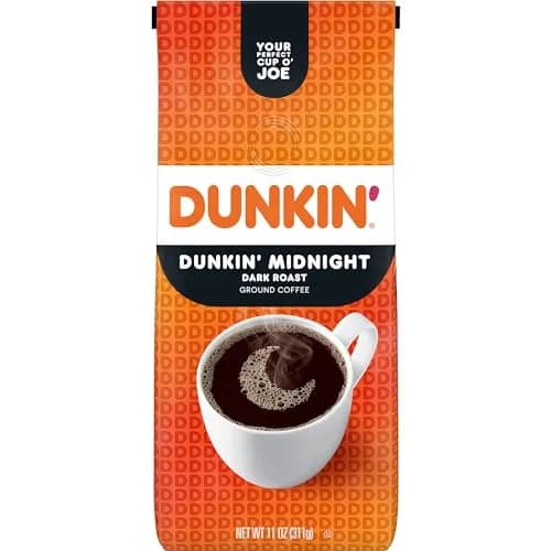 Dunkin' Donuts Midnight Dark Roast Ground Coffee 295ml (11 Oz) | Bold, Rich Flavor thumbnail 1