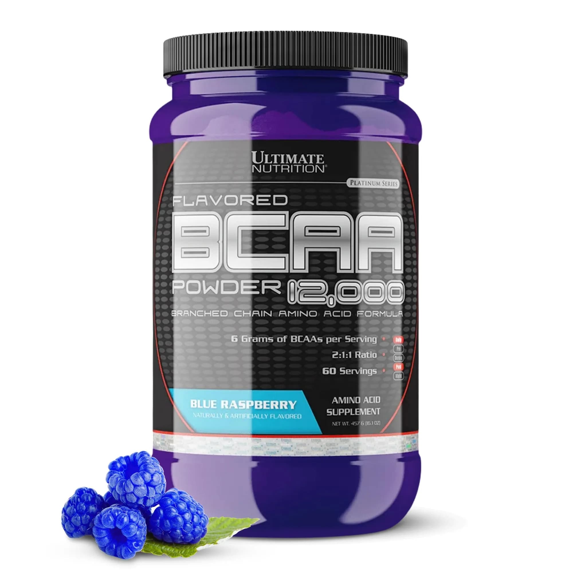 Ultimate Nutrition BCAA Powder 12000 Blue Raspberry | Fast-Absorbing Post-Workout Amino Support